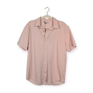 NWT VRST Men's Pink Short Sleeve Button Down Shirt Size M